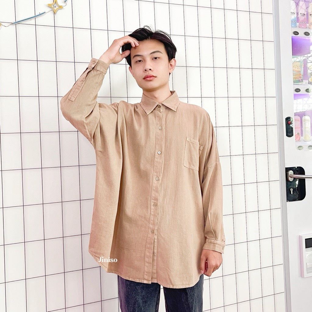 JINISO - Denim Shirt Kemeja Oversize HYPER ACTIVE