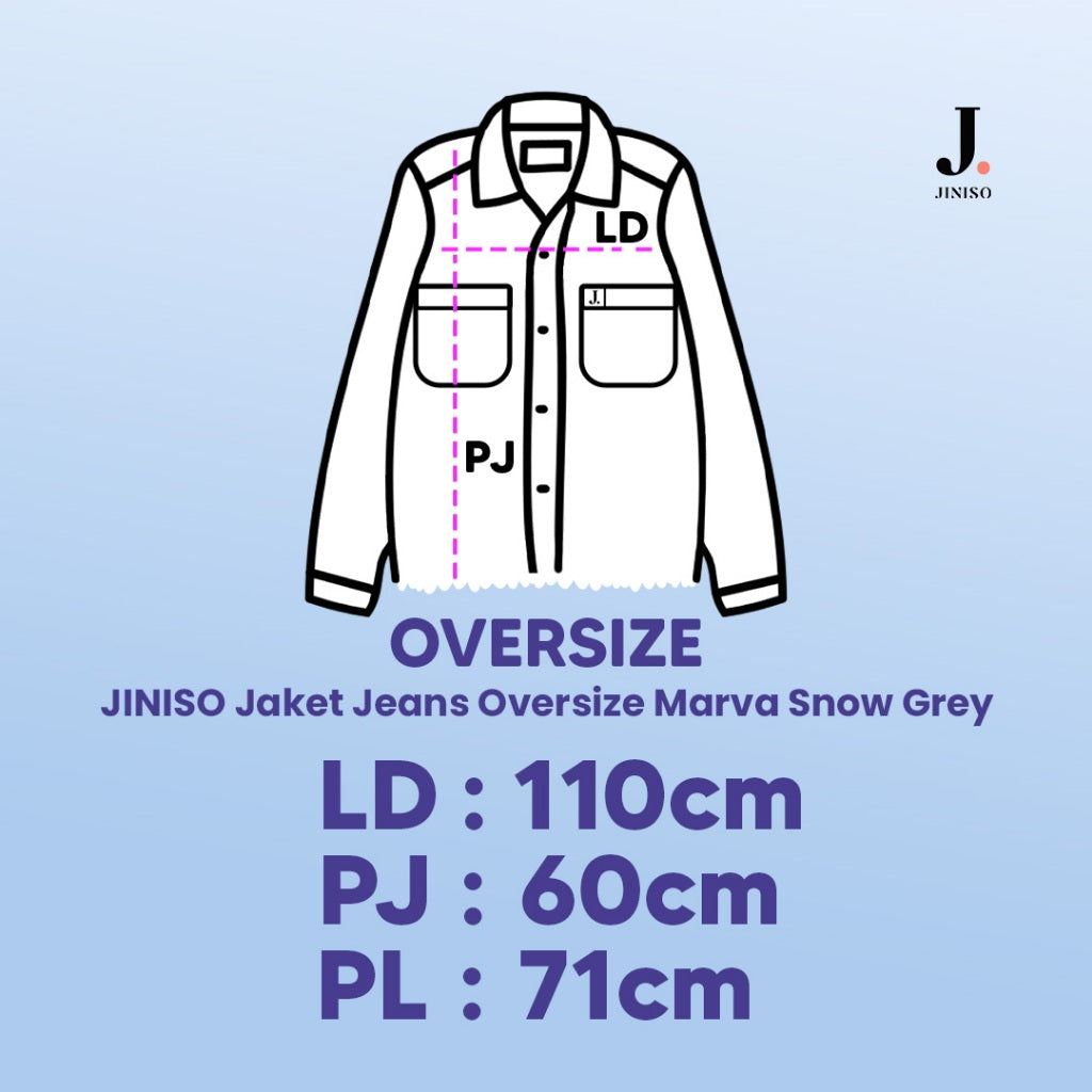 JINISO Jaket Jeans Oversize Marva Snow Grey