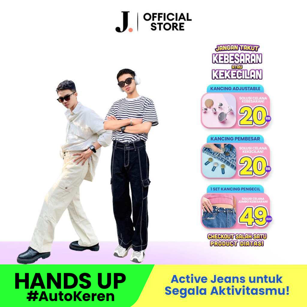 JINISO Cargo Baggy Denim Jeans Pria 417