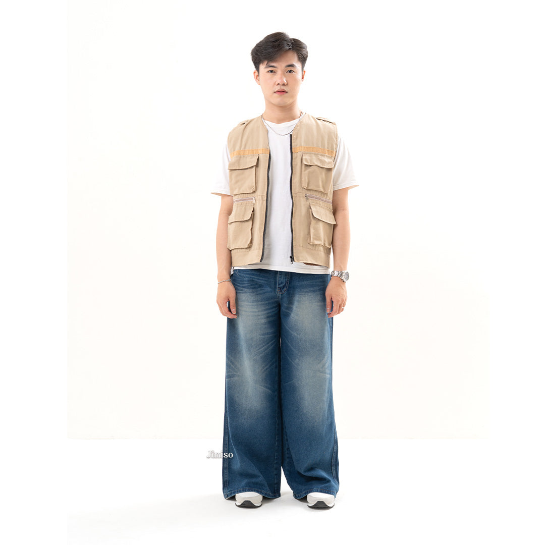 JINISO Oversize Baggy Loose Jeans Pria 780