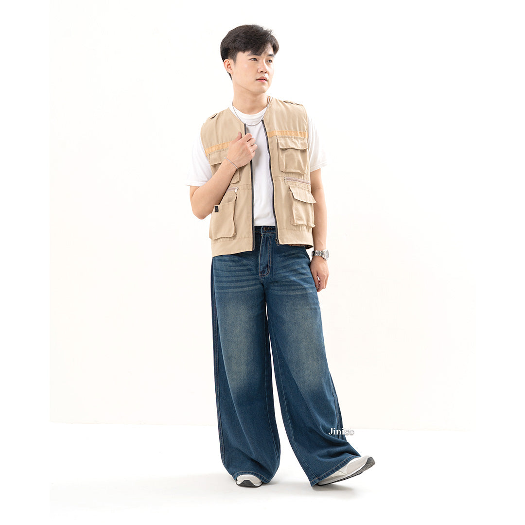 JINISO Oversize Baggy Loose Jeans Pria 687