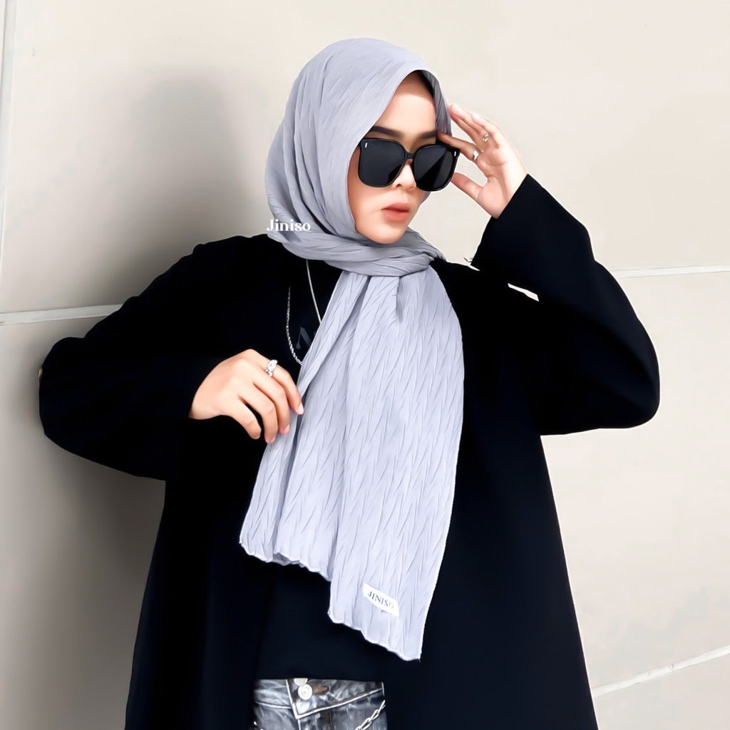 JINISO - Aura Ash Grey Active Hijab Pashmina Shawl