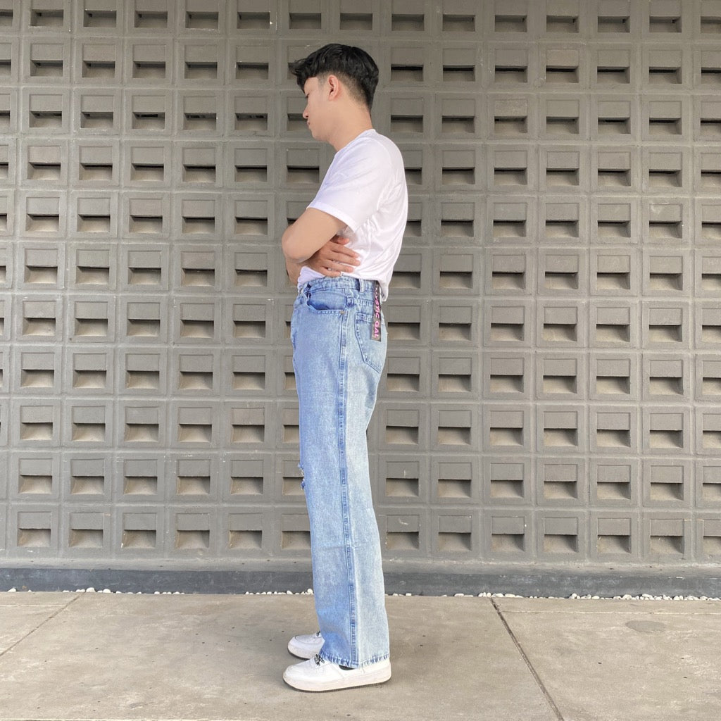 JINISO Loose Denim Jeans Pria Ripped 844