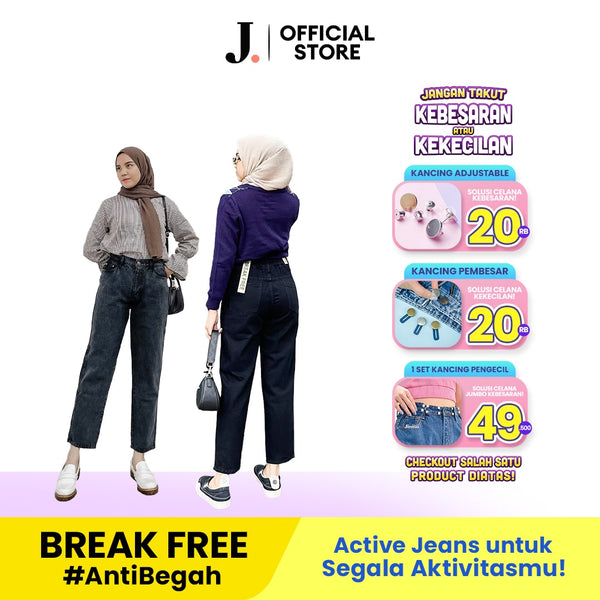 JINISO - Highwaist Mom Jeans Khaki 357 BREAK FREE