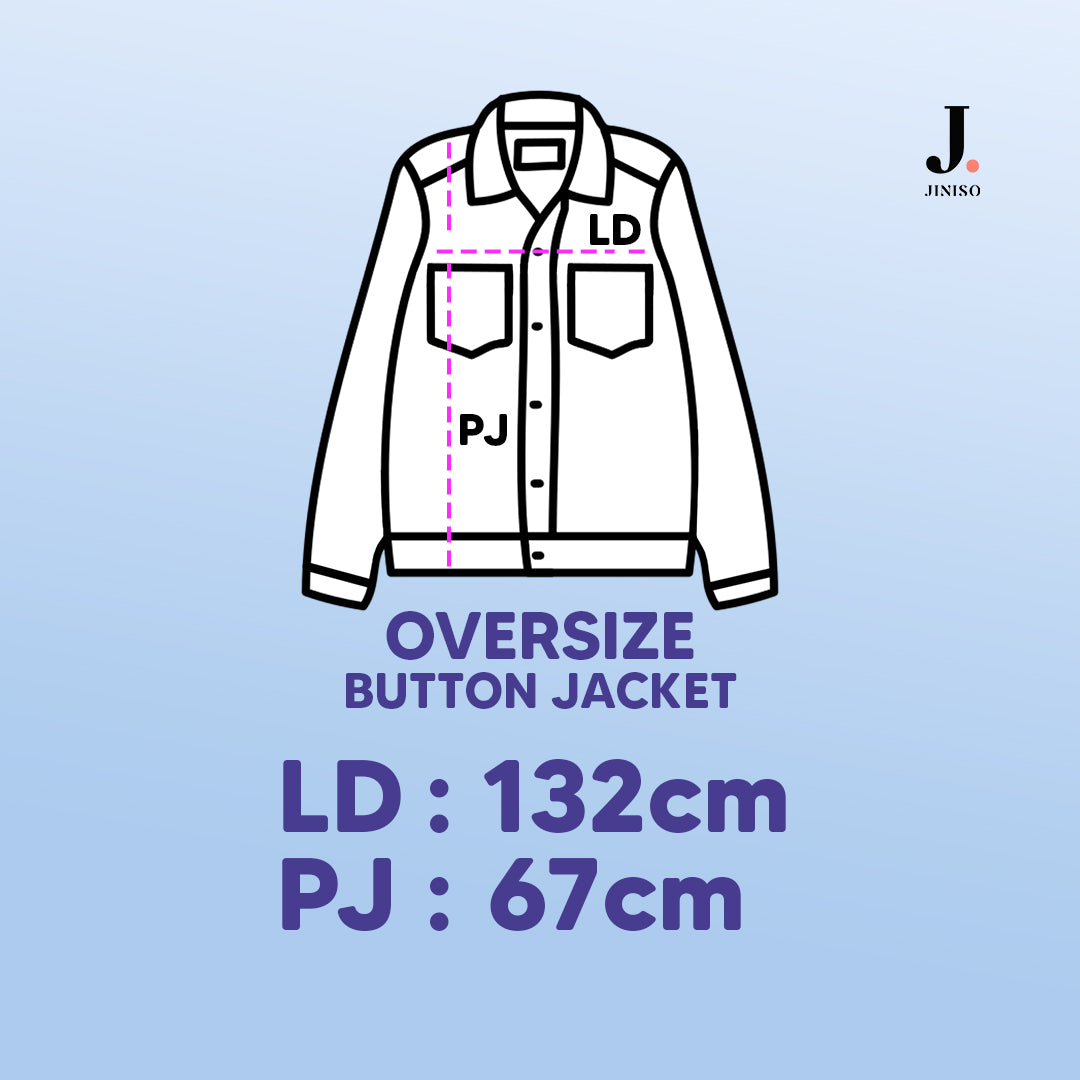 JINISO Big Size Button Jaket Jeans Oversize Khaki