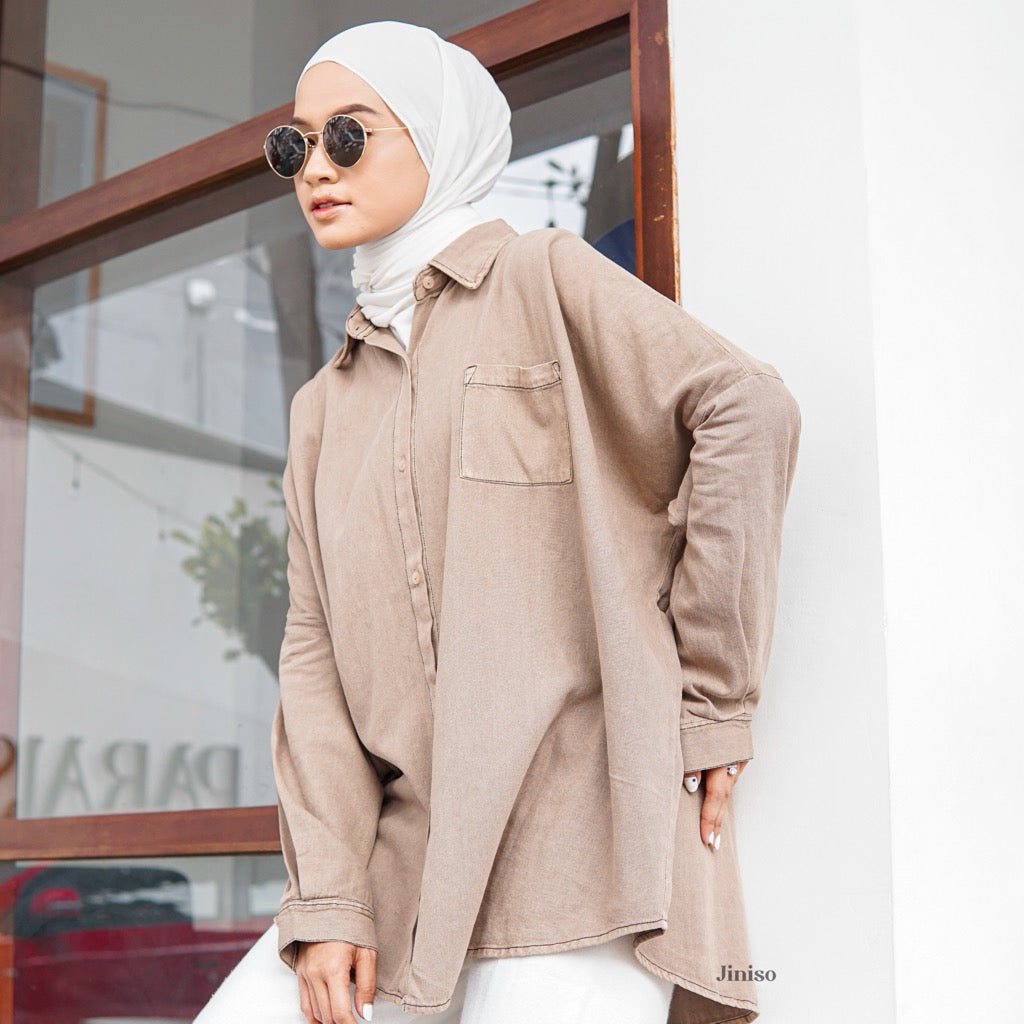 JINISO Kemeja Oversize Shirt Dalgona HYPER ACTIVE