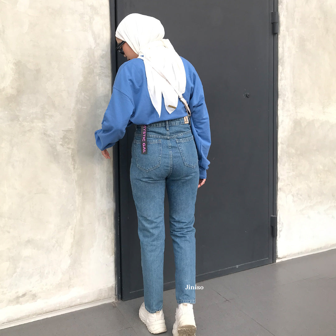 JINISO - Highwaist Boyfriend Ripped Jeans 022 MYSTIC GAL