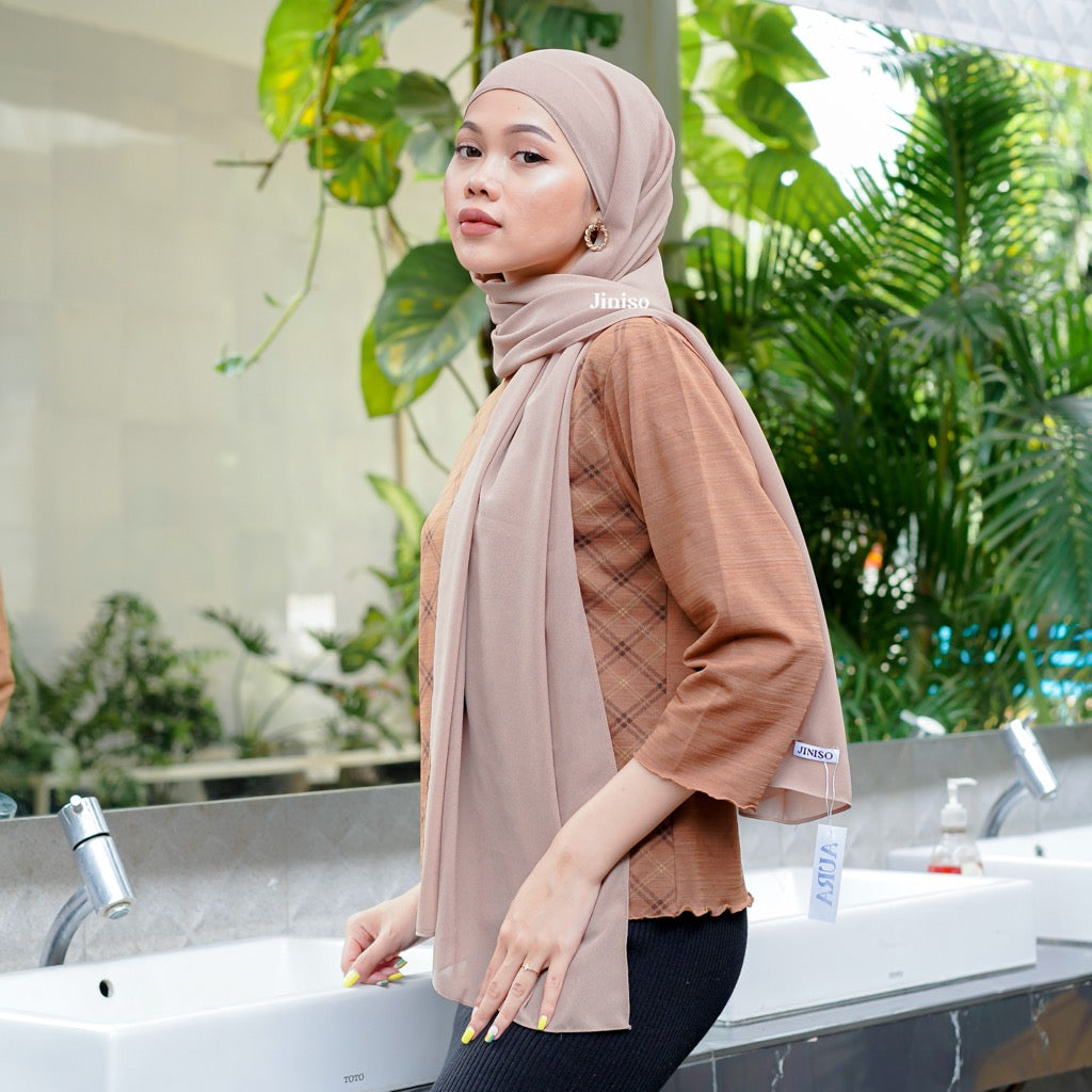 JINISO - Aura Hazelnut Active Hijab Pashmina Shawl