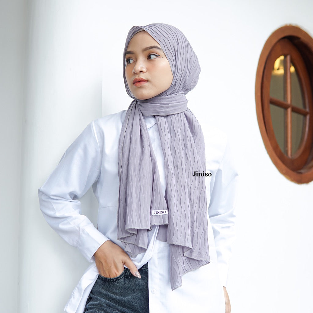 JINISO - Aura Ash Grey Active Hijab Pashmina Shawl