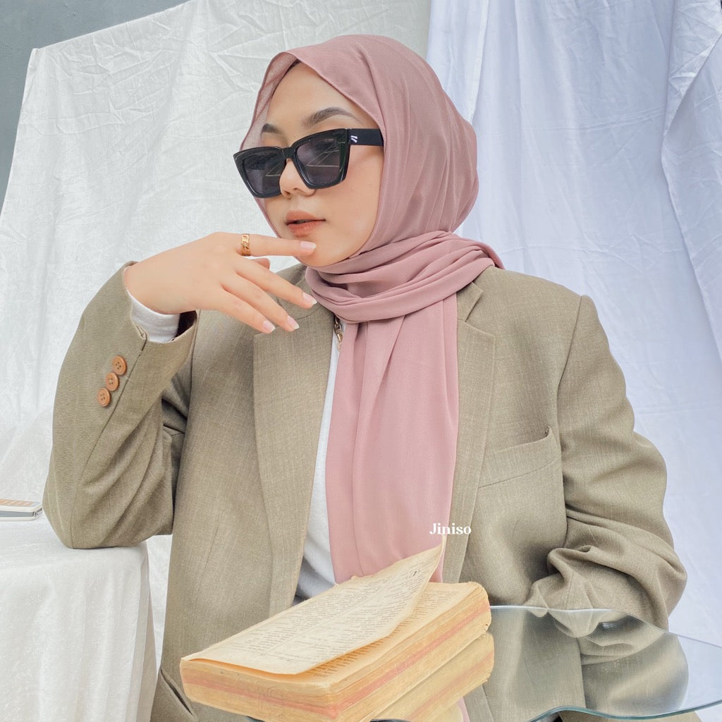 JINISO - Aura Dusty Rose Active Hijab Pashmina Shawl