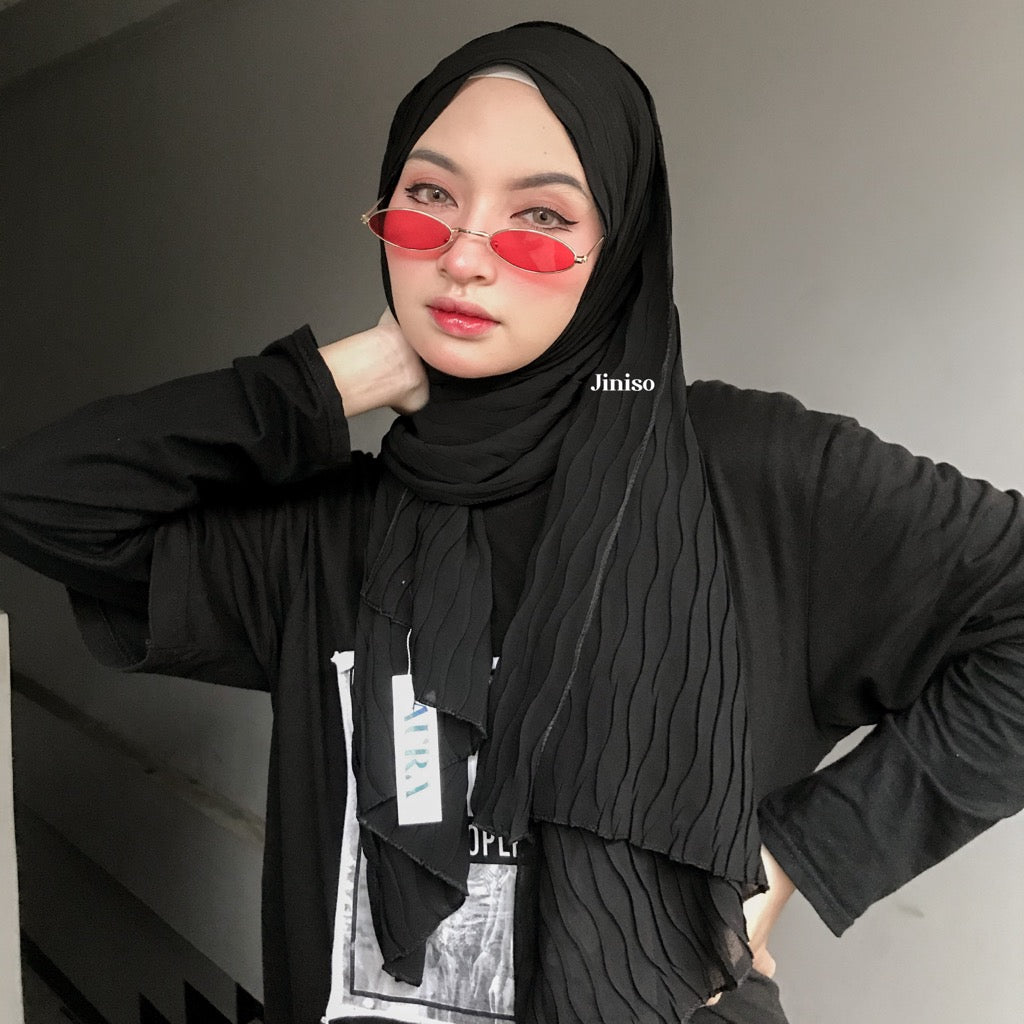 JINISO - Aura Wave Earth Tone Pashmina Full Plisket