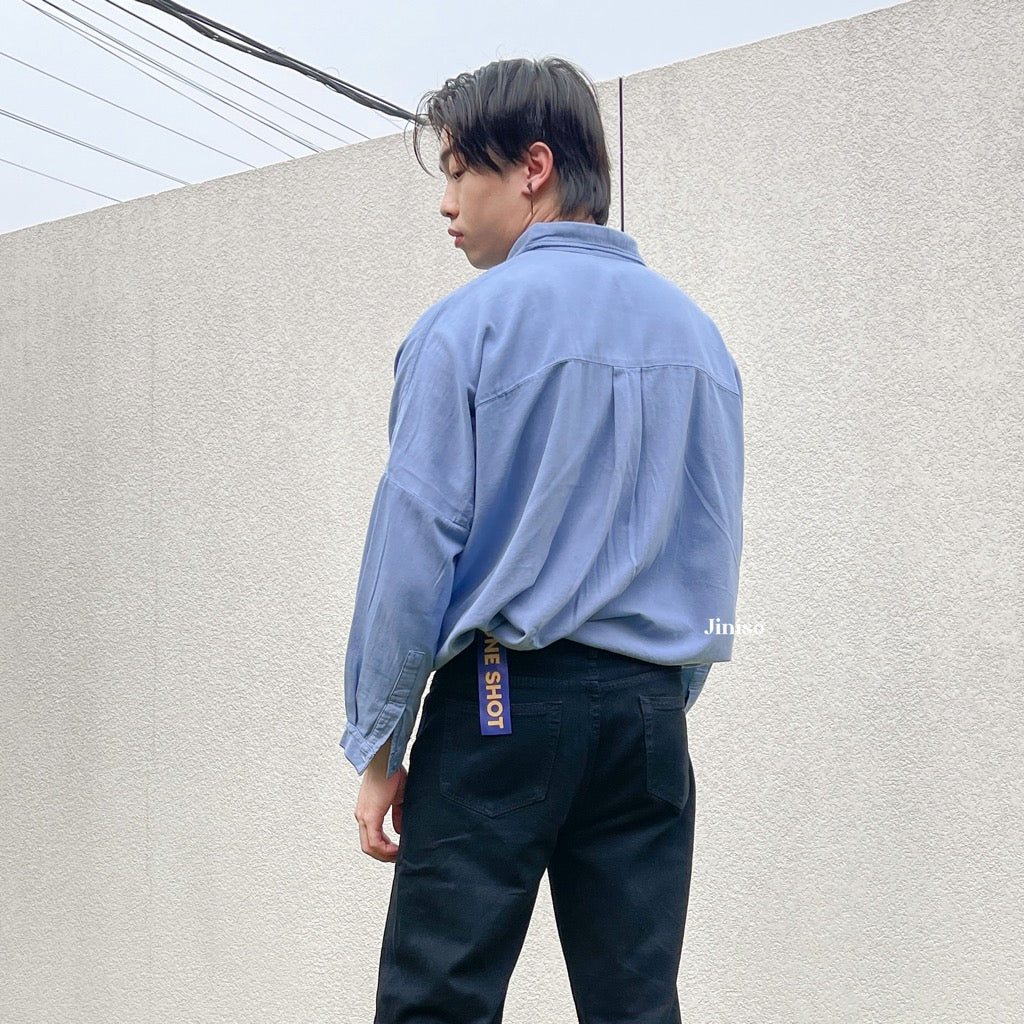 JINISO - Denim Shirt Kemeja Oversize HYPER ACTIVE