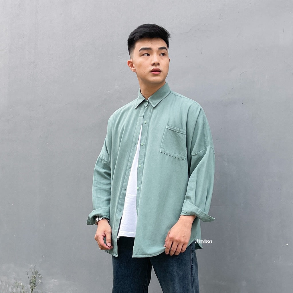JINISO - Denim Shirt Kemeja Oversize HYPER ACTIVE