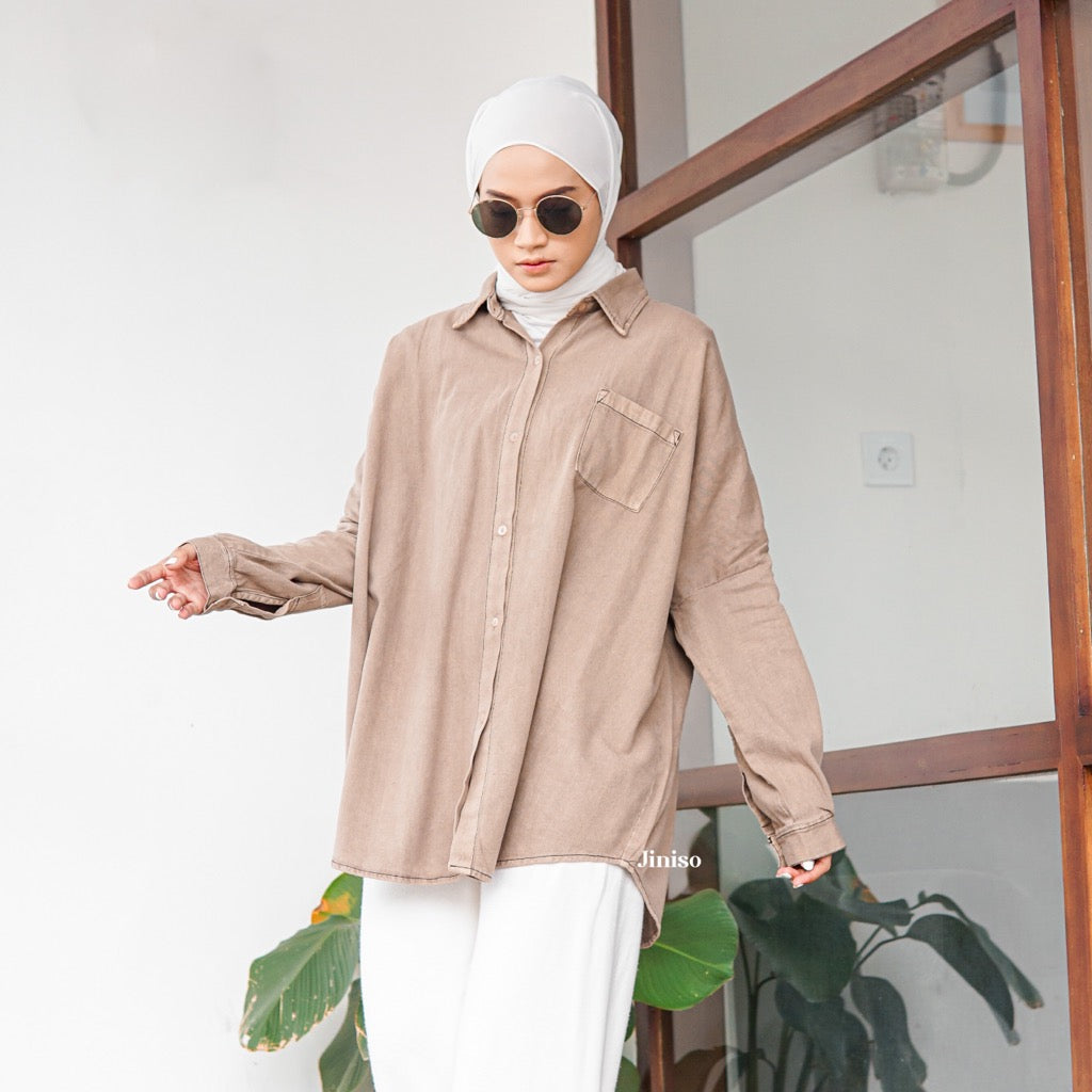 JINISO Kemeja Oversize Shirt Dalgona HYPER ACTIVE