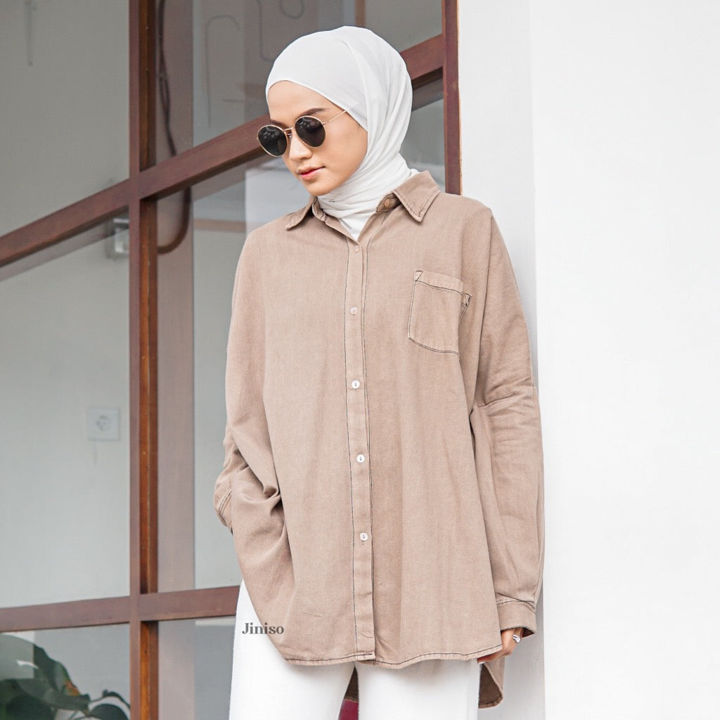 JINISO Kemeja Oversize Shirt Dalgona HYPER ACTIVE