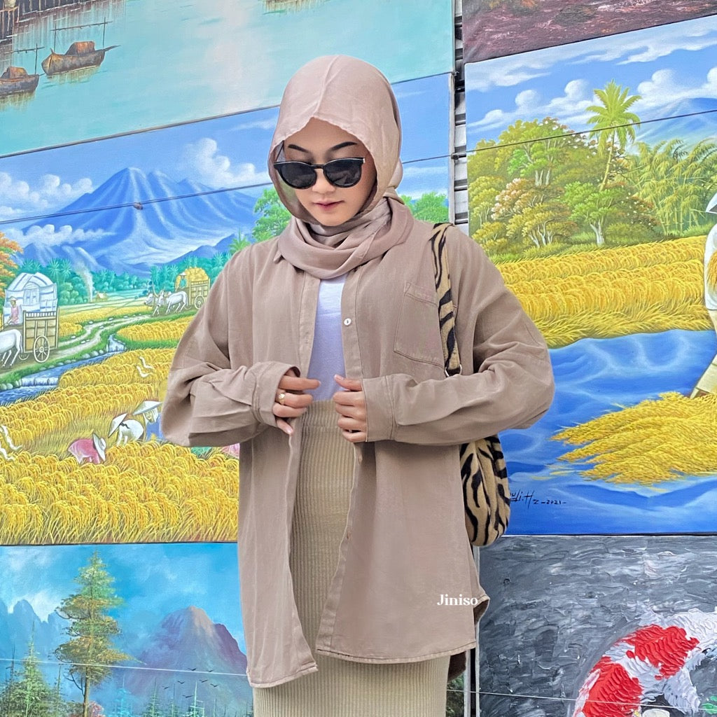 JINISO Kemeja Oversize Shirt Dalgona HYPER ACTIVE