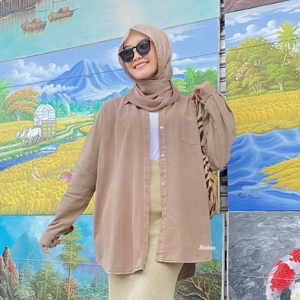 JINISO Kemeja Oversize Shirt Dalgona HYPER ACTIVE