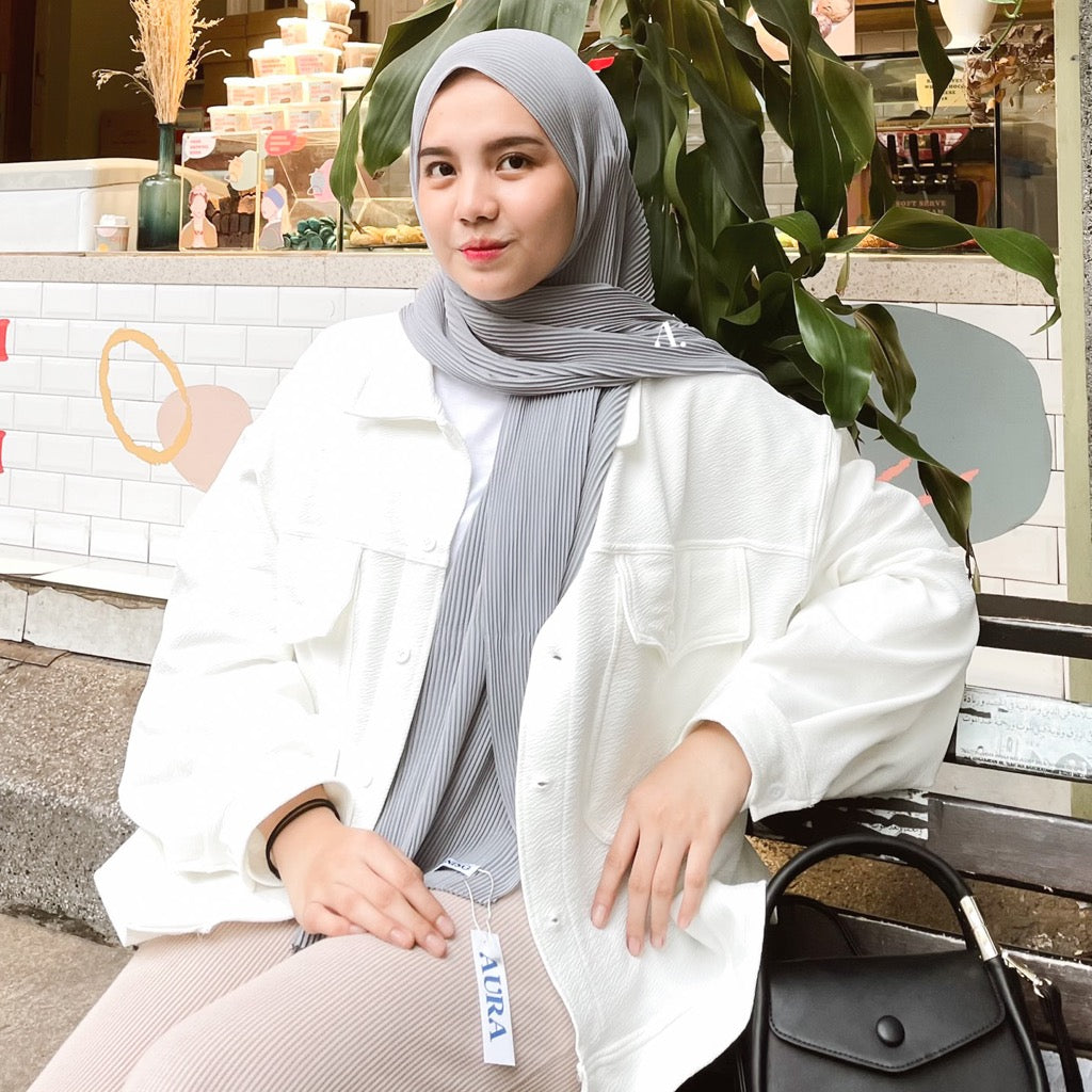 JINISO - Aura Ash Grey Active Hijab Pashmina Shawl