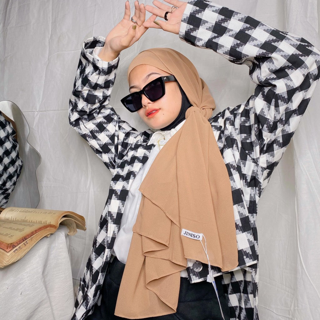JINISO - Aura Coco Caramel Active Hijab Pashmina Shawl