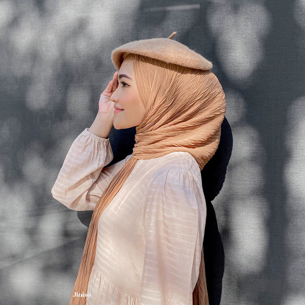 JINISO - Aura Coco Caramel Active Hijab Pashmina Shawl