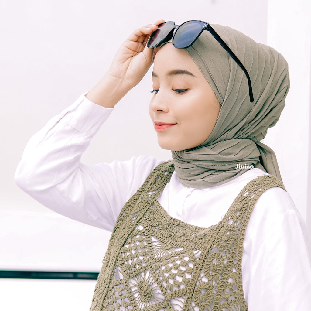 JINISO - Aura Wave Earth Tone Pashmina Full Plisket