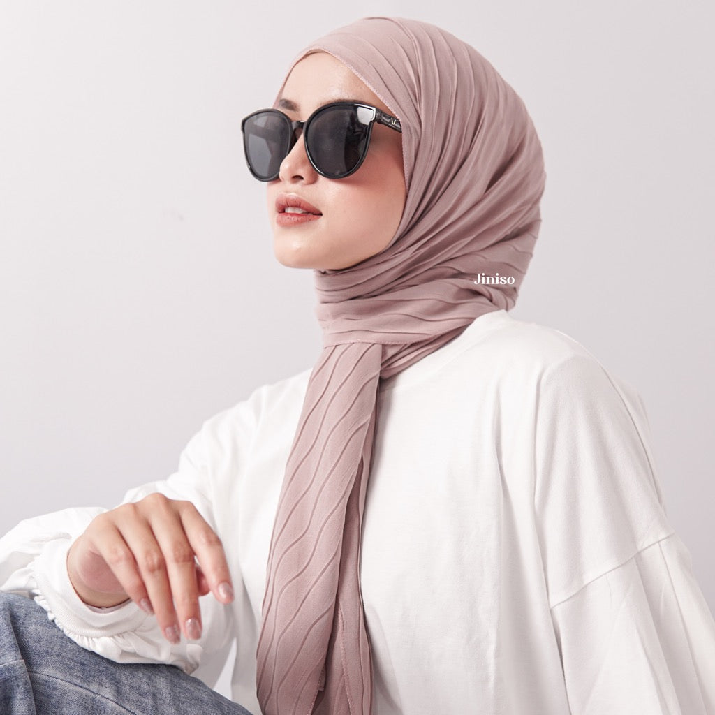 JINISO - Aura Wave Earth Tone Pashmina Full Plisket