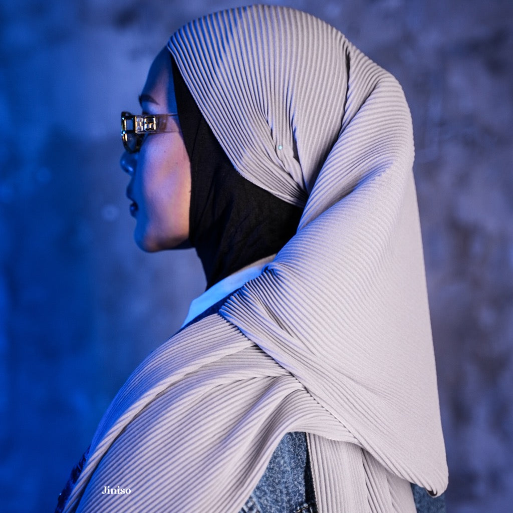 JINISO - Aura Ash Grey Active Hijab Pashmina Shawl