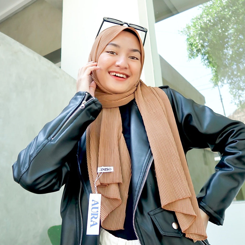 JINISO - Aura Coco Caramel Active Hijab Pashmina Shawl