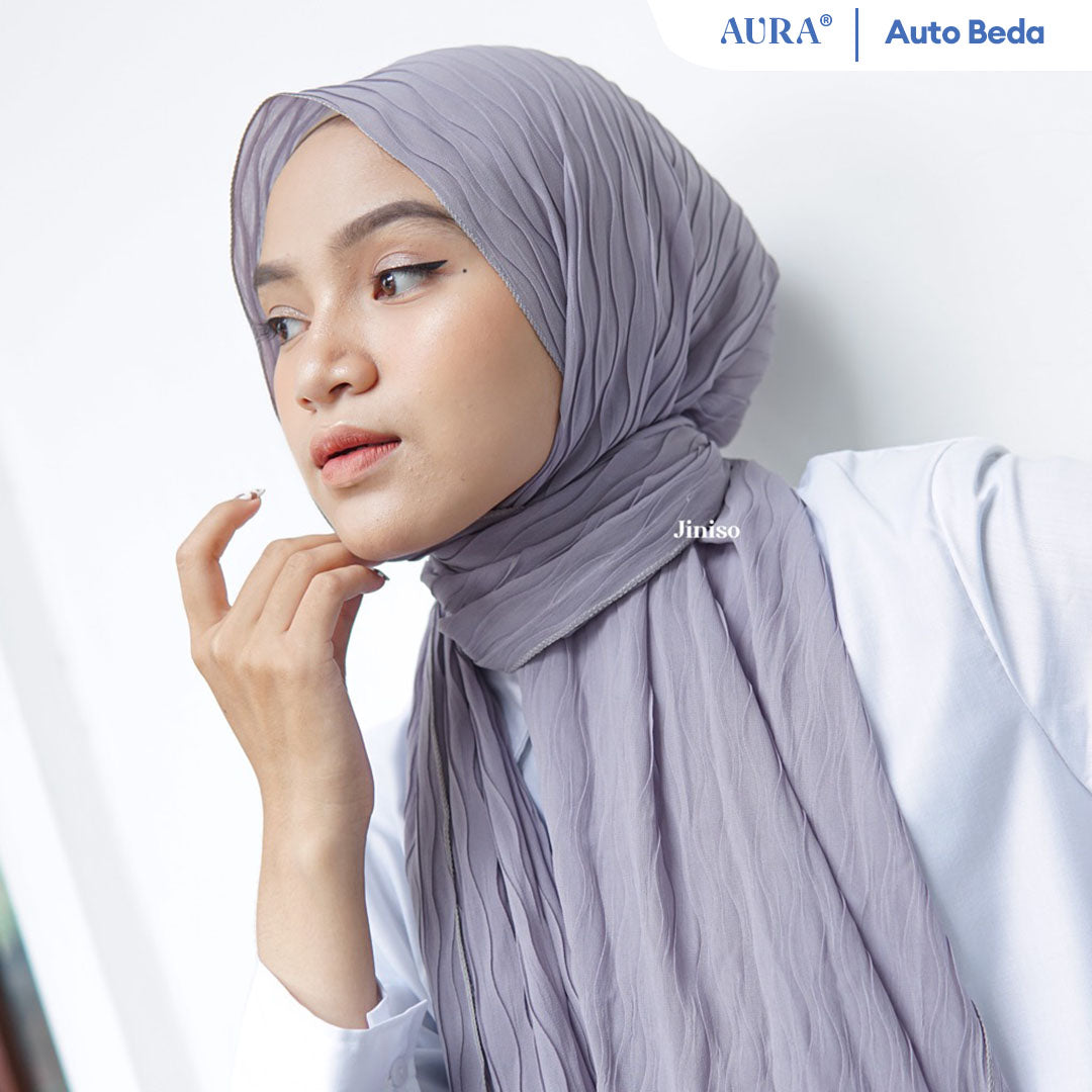 JINISO - Aura Ash Grey Active Hijab Pashmina Shawl