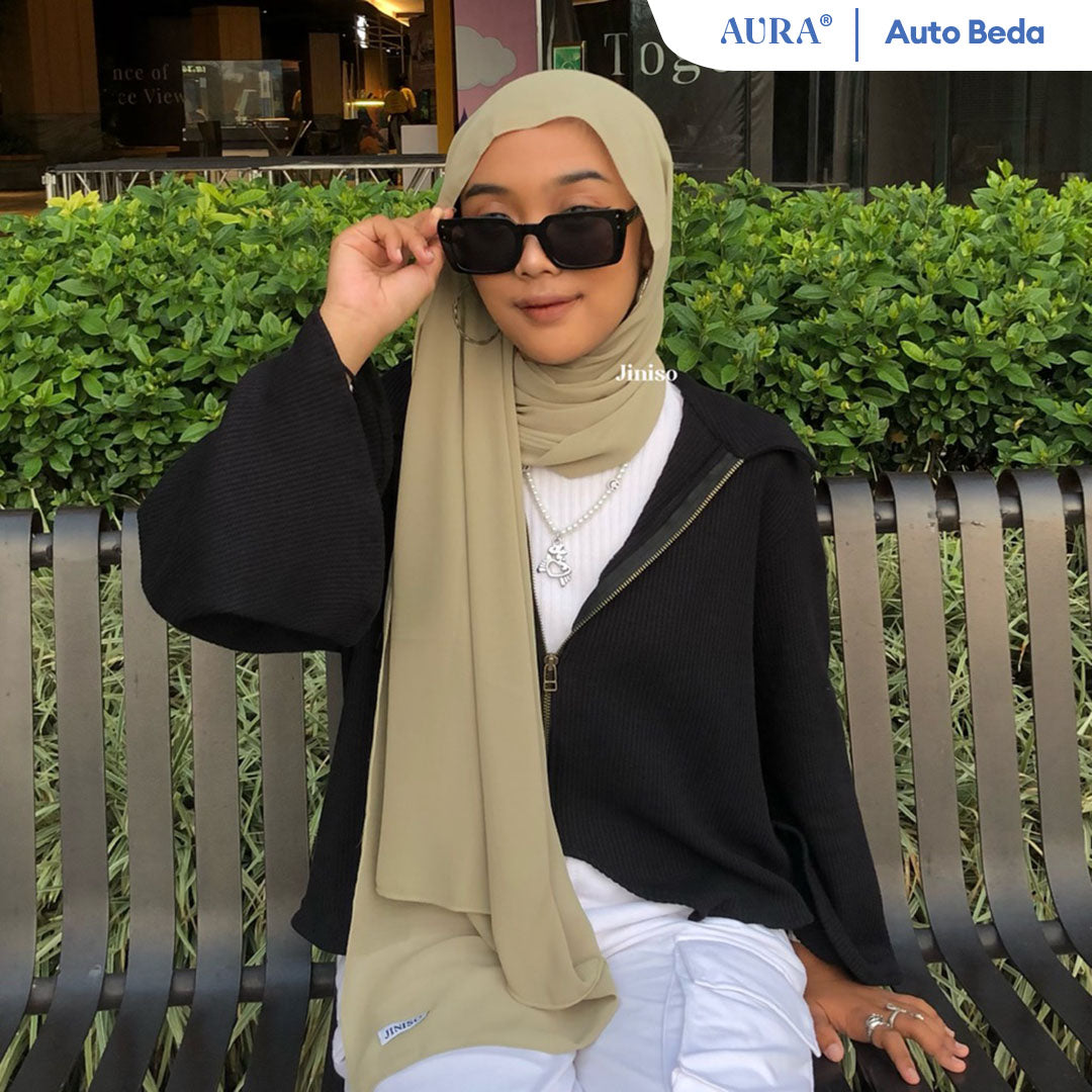JINISO - Aura Clover Green Active Hijab Pashmina Shawl