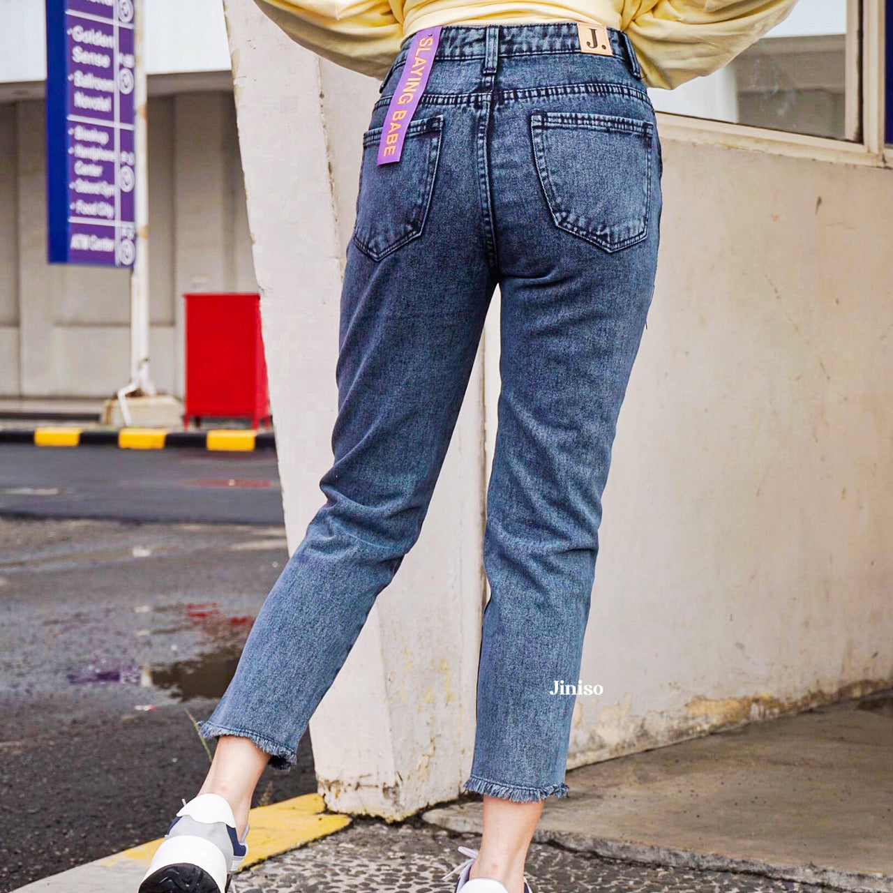 JINISO - HW Boyfriend Jeans 020 Black Acid SLAYING BABE