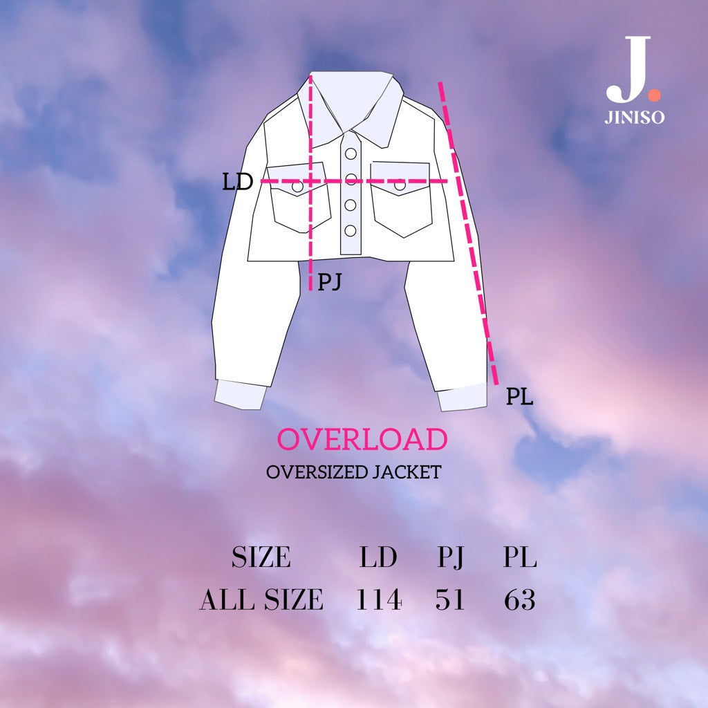 JINISO Jaket Crop Jeans Oversize Cozy Black