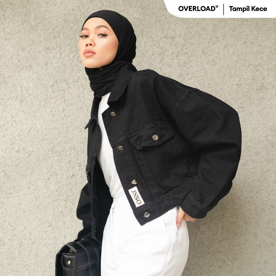 Dengan Hoodie Style Pakai Shawl Pemakaian Jaket Jeans Crop JINISO