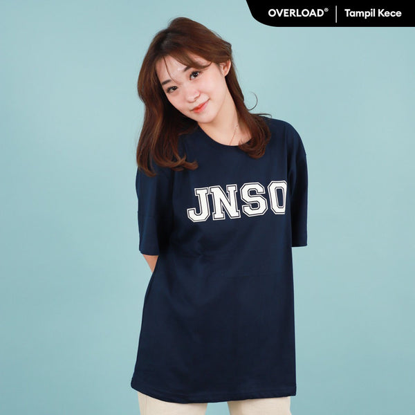 JINISO Kaos Oversize T-Shirt Classic Navy JNSO White
