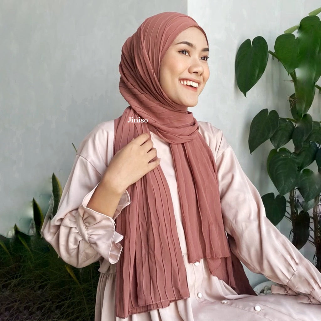 JINISO - Aura Wave Earth Tone Pashmina Full Plisket