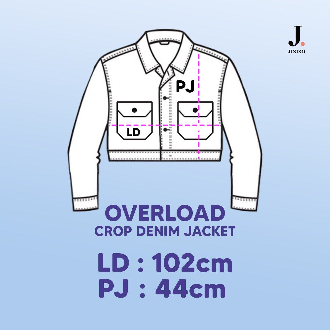 JINISO Jaket Crop Jeans Oversize Urban Black