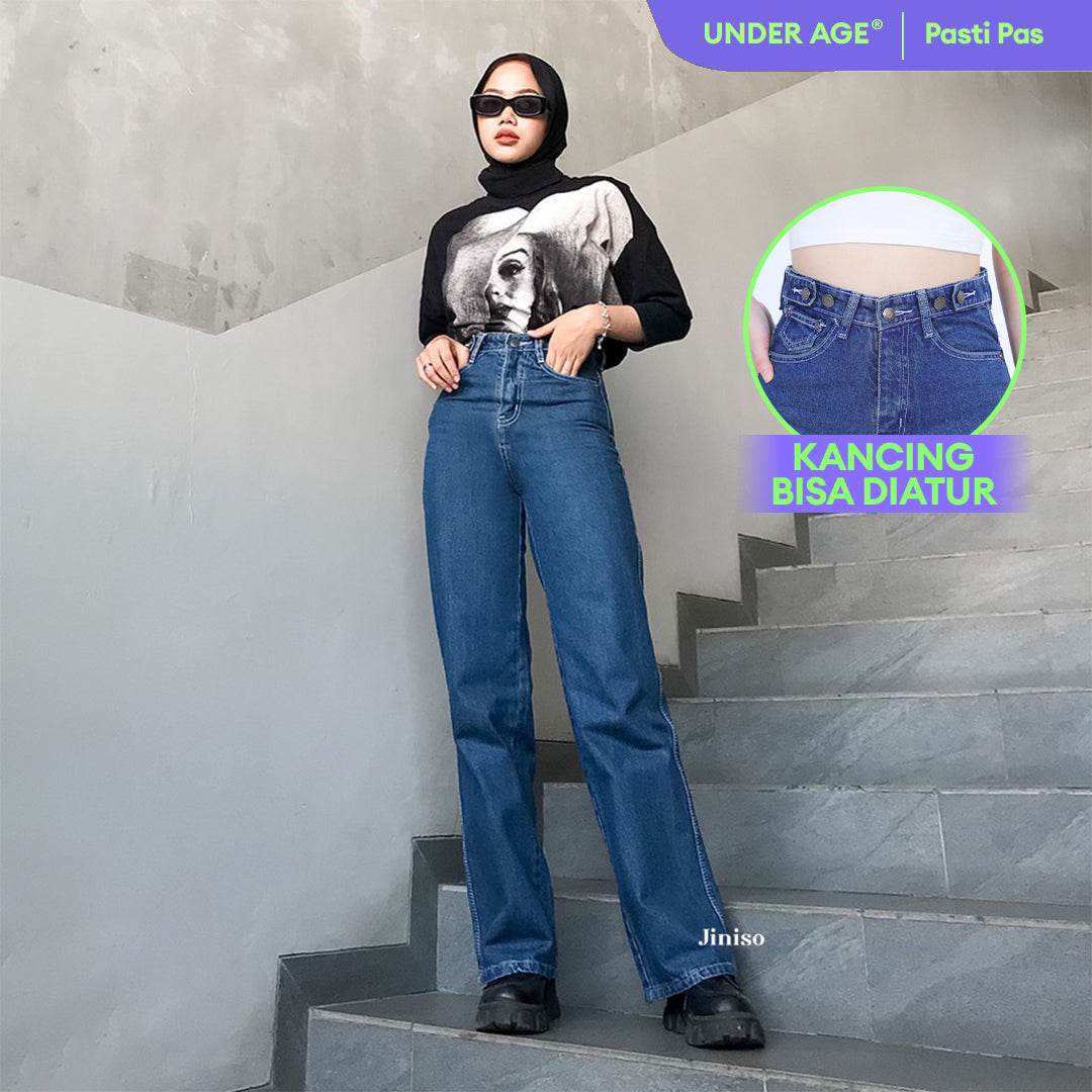 JINISO - Highwaist Adjustable Baggy Jeans 440 UNDER AGE