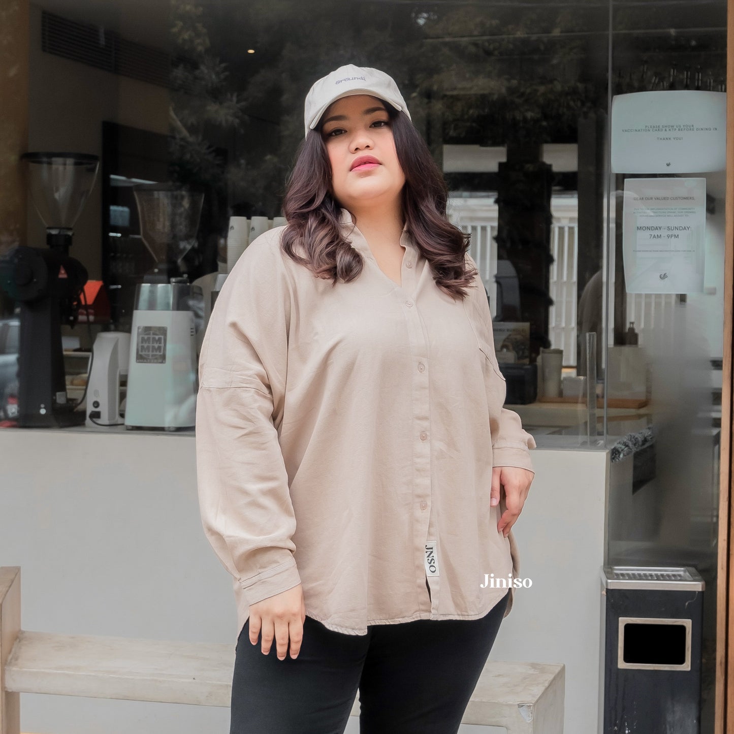 JINISO - Big Size Kemeja Denim Oversize HYPER ACTIVE