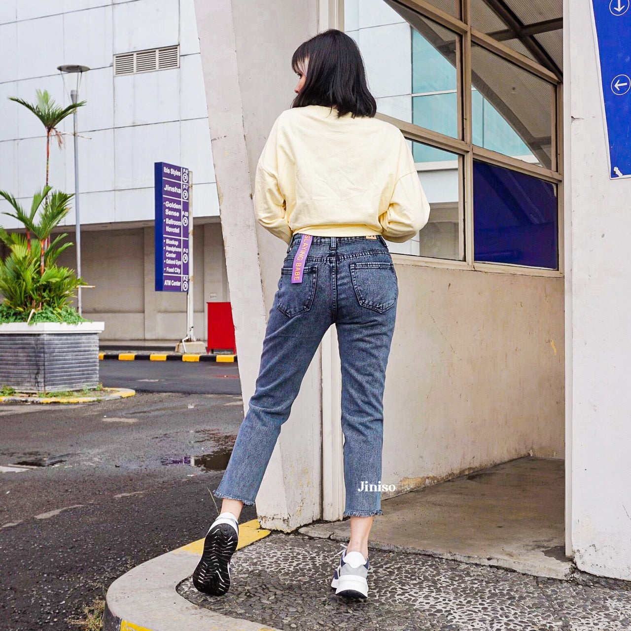 JINISO - HW Boyfriend Jeans 020 Black Acid SLAYING BABE
