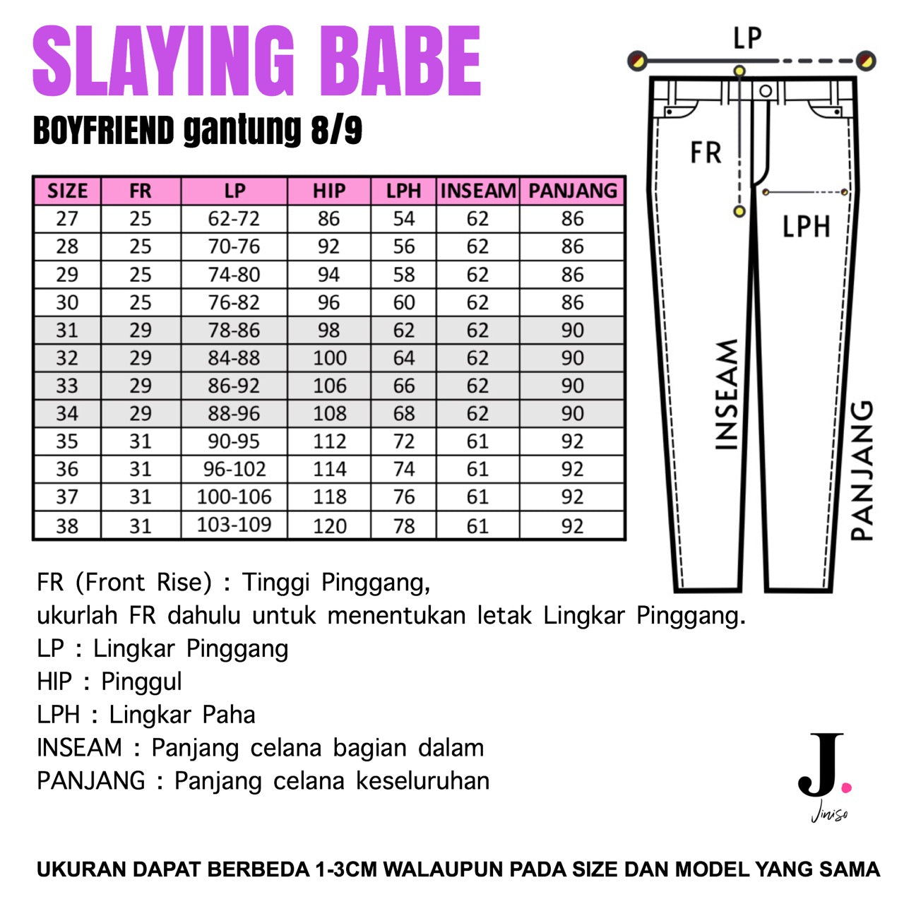 JINISO - Jumbo Boyfriend Jeans 1327 REAL CURVY