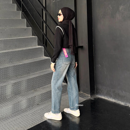 JINISO - Petite Straight Highwaist Jeans 101 SPIN