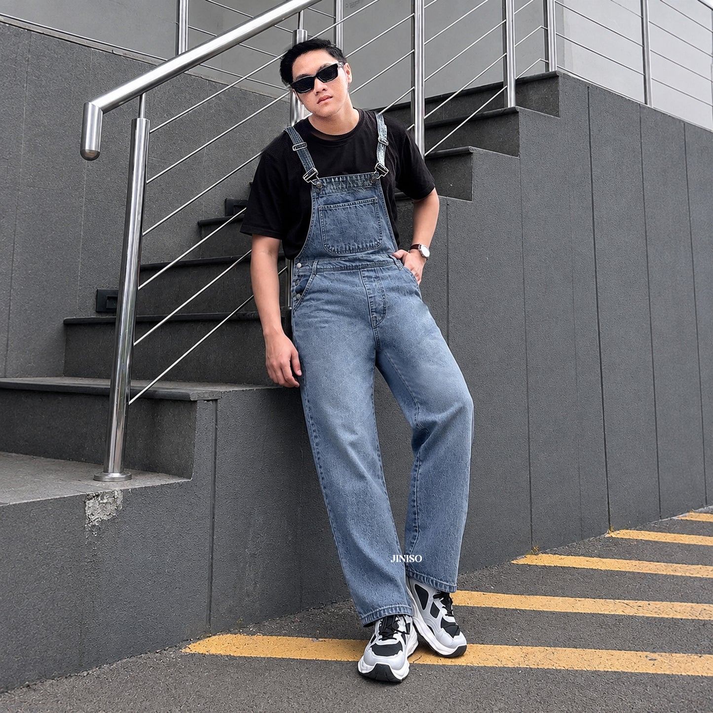 JINISO EVERYDAY - Jumpsuit Overall Loose Jeans 112 Pria