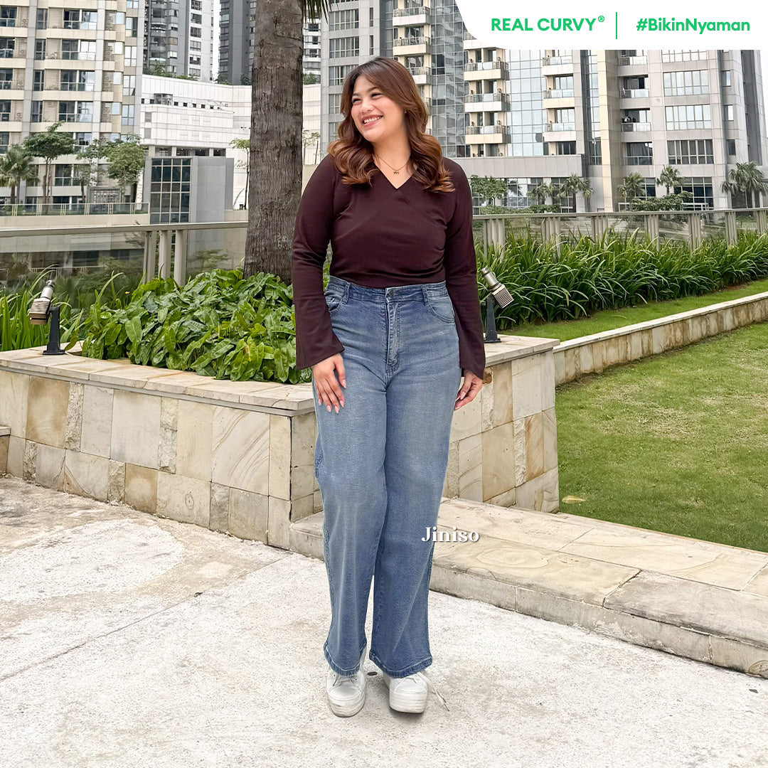 JINISO - Jumbo Highwaist Straight Jeans Loose Stretch 1501 REAL CURVY