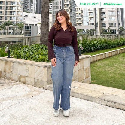 JINISO - Jumbo Highwaist Straight Jeans Loose Stretch 1501 REAL CURVY