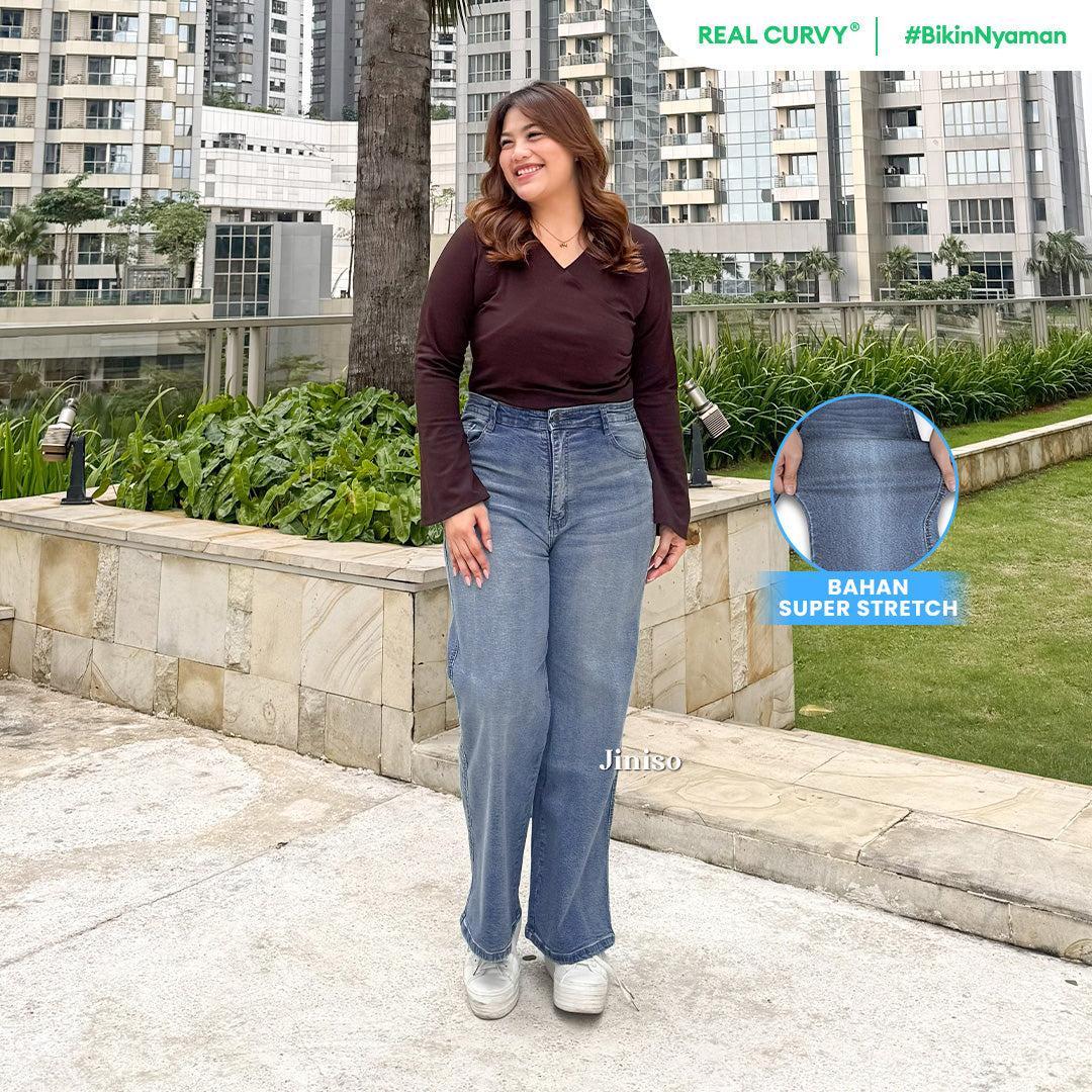 JINISO - Jumbo Highwaist Straight Jeans Loose Stretch 1501 REAL CURVY