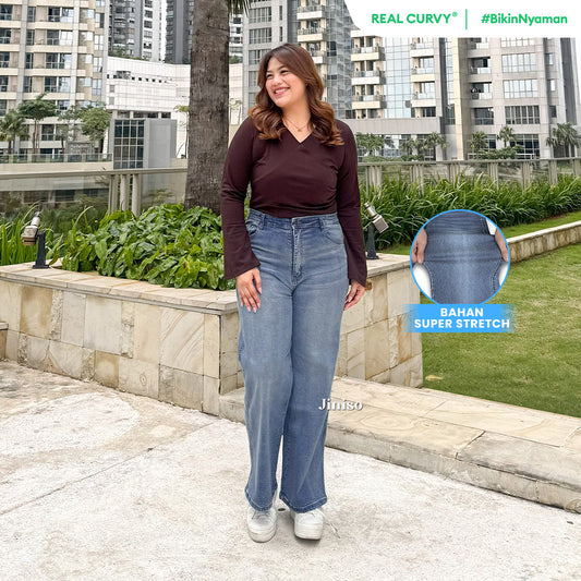 JINISO - Jumbo Highwaist Straight Jeans Loose Stretch 1501 REAL CURVY