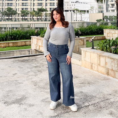 JINISO - Jumbo Highwaist Straight Jeans Loose Stretch 1503 REAL CURVY