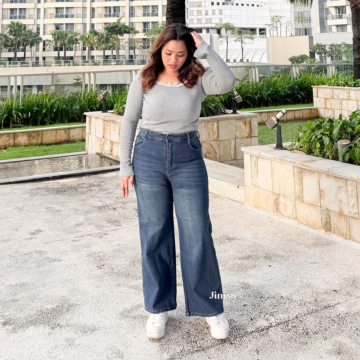 JINISO - Jumbo Highwaist Straight Jeans Loose Stretch 1503 REAL CURVY