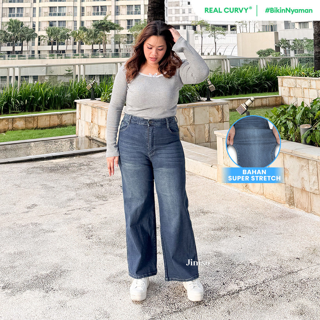 JINISO - Jumbo Highwaist Straight Jeans Loose Stretch 1503 REAL CURVY