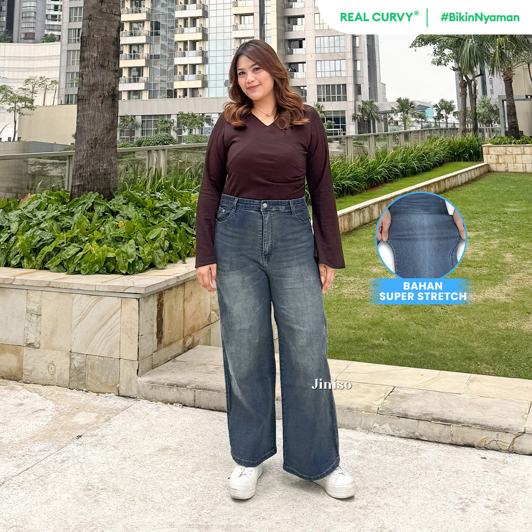 JINISO - Jumbo Highwaist Straight Jeans Loose Stretch 1504 REAL CURVY